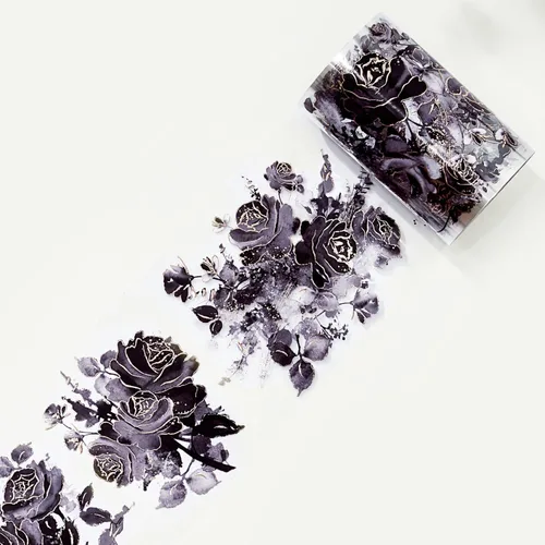Miniatura 24 de WT Pretty Florals - Cinta ancha de PET, rollo individual, diseños originales, cinta decorativa floral, cinta transparente para manualidades para WT