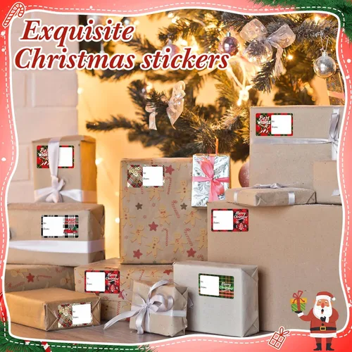 Miniatura 7 de Outus 500 etiquetas de Navidad, etiquetas autoadhesivas de regalo para regalos de Navidad, pegatinas de etiquetas de nombre de Navidad para papel