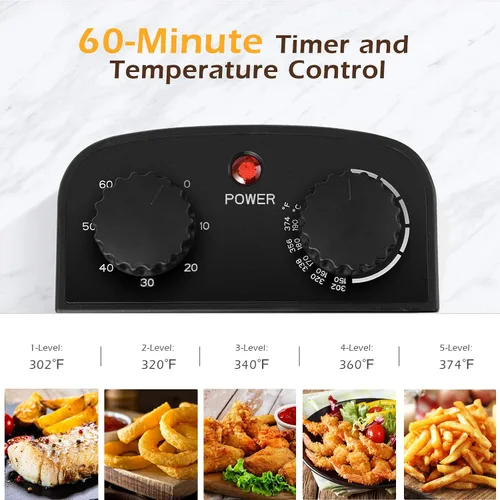 Miniatura 2 de ARLIME Freidora con canasta, freidora eléctrica de 3.2 cuartos de galón con temperatura y temporizador ajustables, recipiente de aceite extraíble