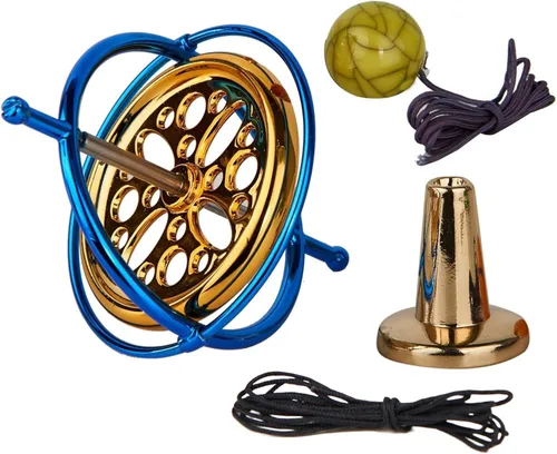 Miniatura 10 de Joytech Giroscopio de precisión matar tiempo metal antigravedad spinner juguete de equilibrio JA23 Plata+colorido