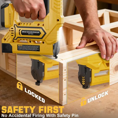 Miniatura 4 de Ecarke Clavadora inalámbrica 2 en 1 compatible con batería DeWalt de 20 V, pistola de clavos de calibre 18 de 5/8 a 1-1/4 pulgadas con 2000 nials
