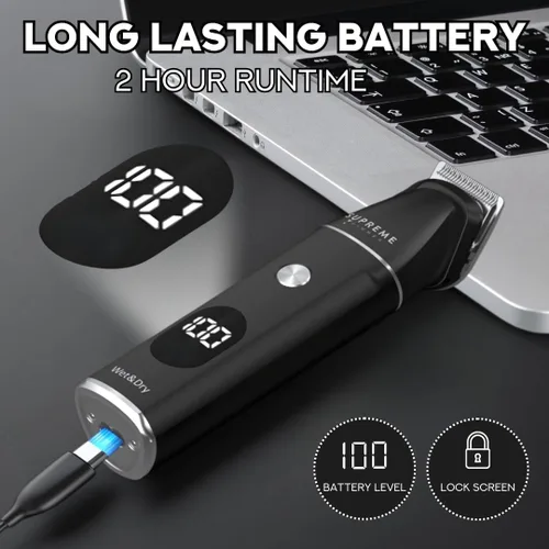 Miniatura 7 de Supreme Trimmer Multigroomer impermeable todo en uno para hombres Kit de recortadora de vello para barba, cuerpo, púbico y nariz Cortadora