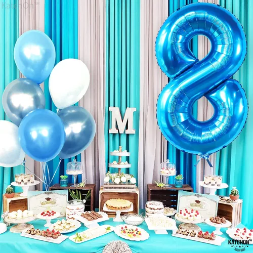 Miniatura 900 de KatchOn, Globo grande azul número 2 de 40 pulgadas Decoraciones de cumpleaños de Baby Shark para niño de 2 años Globo azul número 2 Globo