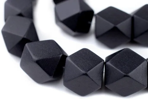 Miniatura 46 de TheBeadChest - Cuentas de madera de cubo sin esquinas azul azul: cuentas orgánicas naturales de corte de diamante de 0.787 in para la fabricación