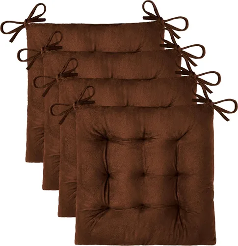 Miniatura 30 de OVOV 1 paquete de cojines para sillas de comedor, cojines de asiento suaves para sillas de escritorio de cocina, cojines cuadrados para sillas