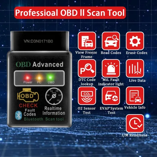 Miniatura 7 de OBD2 Herramienta de escaneo de diagnóstico de automóvil - Lector de fallas del motor, datos en vivo, soporte para iOS y Android, automoción, voltaje
