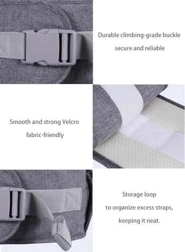 Miniatura 5 de Portabebés con Asiento de Cadera para Bebé, Taburete de Cintura para Niño Infante Pequeño con Correa Ajustable, Hebilla, Bolsillo, Interior Suave