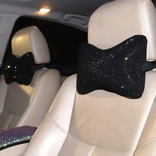 Miniatura 8 de Carwales - Paquete de 2 almohadas cervicales para el conductor, cojín para el reposacabezas del asiento del automóvil para relajar el cuello, Negro