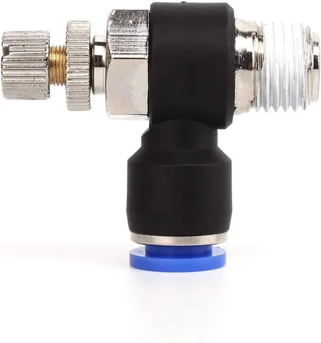 Miniatura 4 de SNS Empuje de la válvula de control de flujo de aire del codo de 90 grados para conectar la válvula de control de velocidad de ajuste 1/2 "tubo OD x