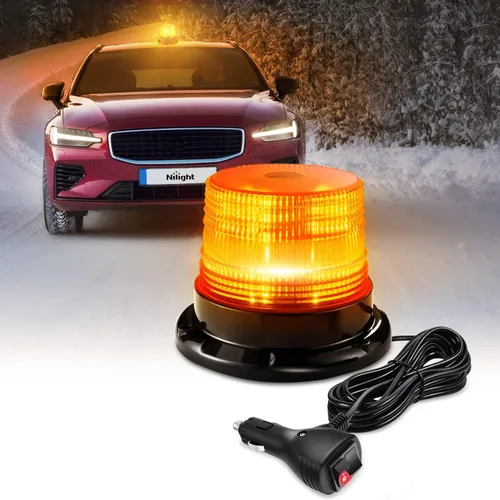 Miniatura 11 de Nilight 18 Luces Estroboscópicas LED Ámbar Blanco Inalámbricas Giratorias de Emergencia y Seguridad Luz Baliza Intermitente con Base de Montaje