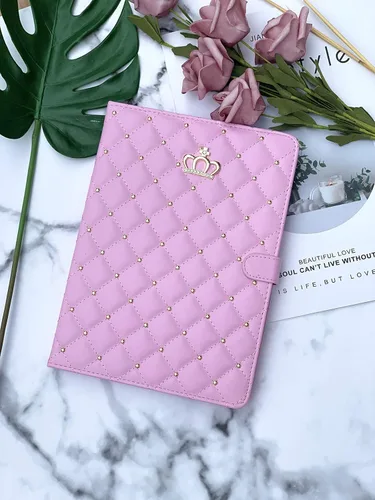 Miniatura 6 de Crown - Funda para iPad Air/iPad Pro de 11 pulgadas, piel sintética de diamante con apagado automático y encendido (rosa)