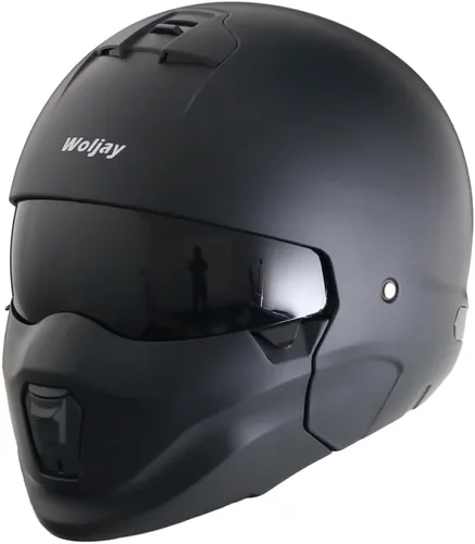 Miniatura 10 de Casco de cara abierta de cara completa, cascos modulares de motocicleta con luz LED para adultos, unisex, para adultos, scooter, bicicleta de calle