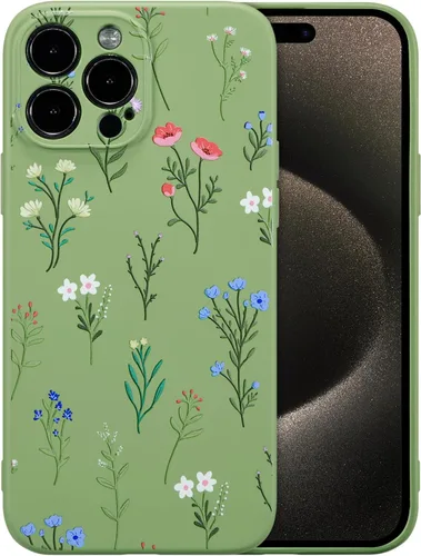 Miniatura 142 de RALEAVO Funda Floral para iPhone 12, Cubierta de Silicona Líquida con Bonito Patrón de Rama de Flores para Niñas y Mujeres, Funda Protectora de Goma