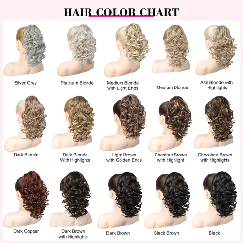 Miniatura 6 de REECHO Extensión de Cola de Caballo de 12", Clásica Suelta Rizada Ondulada con Clip de Garra, Extensiones de Cabello de Colas de Caballo para Mujer