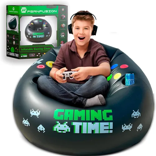 Miniatura 14 de Puf inflable para juegos para niños y adolescentes con portavasos y bolsillos laterales - Este puf de aire para juegos para niños es el mobiliario