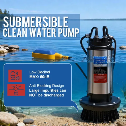 Miniatura 2 de Bomba de sumidero sumergible 1HP Bomba de agua automática con alto caudal 4200 GPH 28 pies cabeza máxima, riego, piscina, estanque de jardín