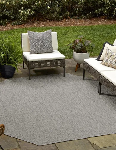 Miniatura 43 de Unique Loom Collection Alfombra de Área Plana Casual de Transición Sólida Jaspeada para Interiores/Exteriores (Pasillo 2' x 6' 1", Azul/Azul Marino)
