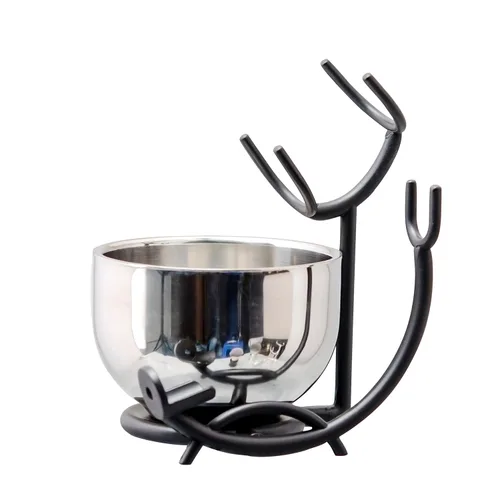 Miniatura 3 de Grandslam Kit de cepillo de afeitar y cuenco para hombres, juego de brochas de afeitar 3 en 1, cuenco de afeitar y soporte de acero inoxidable, kit