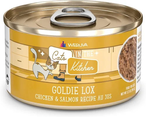 Miniatura 27 de Weruva Cats in The Kitchen, Kitty Gone Wild with Wild Salmon Au Jus - Alimento para gatos, lata de 6 onzas (paquete de 24)