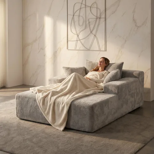 Miniatura 11 de Sytopia - Silla reposera con reposabrazos, sofá cama extragrande con 3 almohadas, cómodo sofá sin huesos, silla de lectura para dormir para sala