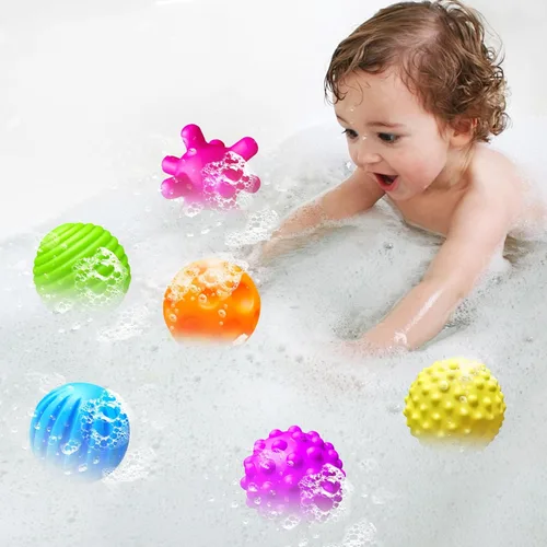 Miniatura 5 de Paquete de 6 bolas sensoriales para niños pequeños de 1 a 3 años, juguetes sensoriales para bebés de 6 a 12 meses, juguetes Montessori para bebés