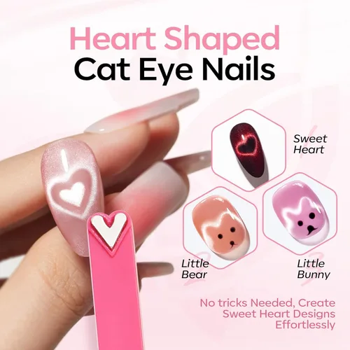 Miniatura 2 de Modelones Imán de uñas de gel de ojo de gato, herramienta magnética 8 en 1 para uñas de gel, varita magnética fuerte para arte de uñas con bola