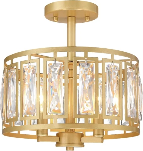 Miniatura 13 de Lámpara colgante de cristal con pantalla de tambor negra mate, araña de 2 paquetes para isla de cocina, luces de techo modernas para sala de estar