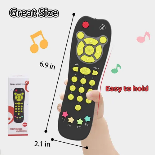 Miniatura 7 de KALUYA Juguete a distancia de TV para bebé, juguete de control remoto para niños pequeños, juego realista, educación temprana, juguetes musicales