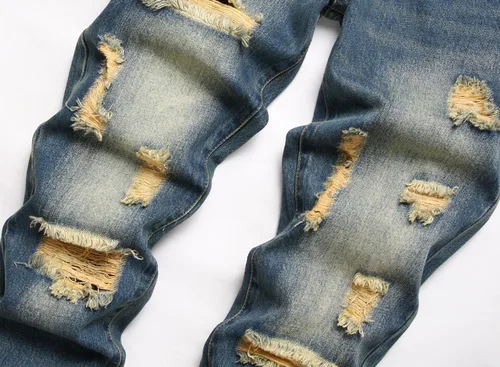 Miniatura 3 de AITITIA - Jeans rasgados de ajuste estándar para hombre