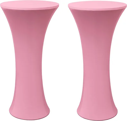 Miniatura 8 de Mantel de Mesa de Cóctel de Spandex Negro de 24x43 Pulgadas Ajustado Mesa de Bar Redonda Elástico Cubiertas de Mesa de Cóctel Highboy para Banquete