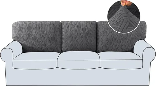 Miniatura 8 de H.Versailtex 2025 Fundas de sofá Jacquard para sofá de 3 cojines, 1 pieza de fundas elásticas para sofá, protector de muebles antideslizante, suave