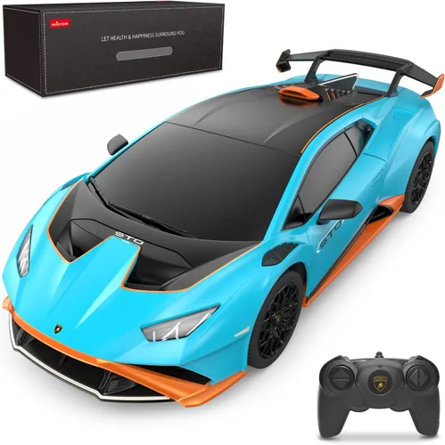 RASTAR por Lamborghini Huracan STO RC Car 1:24 Escala Control Remoto Coche de Juguete, Vehículo Modelo R/C para Niños Negro RC - Azul