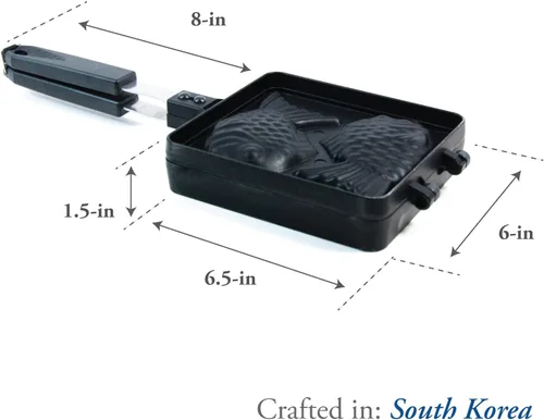 Miniatura 4 de CookKing - Panquequera con forma de pez Taiyaki japonés, normal, Negro