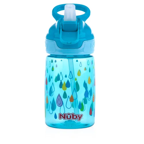 Miniatura 4 de Nuby Botella de agua impresa Flip-it Reflex con botón para llevar con boquilla suave, 12 onzas, más de 18 meses, 1 paquete, recibirás uno