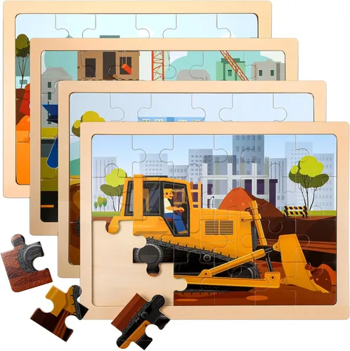Miniatura 9 de Rompecabezas de Animales de Madera para Niños de 3, 4, 5 Años, Paquete de 4 de 24 Piezas Rompecabezas Montessori para Niñas y Niños Actividades