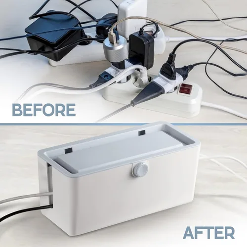 Miniatura 3 de KinderSense Caja de organización de cables – Organizador de cables con cerradura a prueba de niños – Ocultador de cables para ocultar cables, tiras