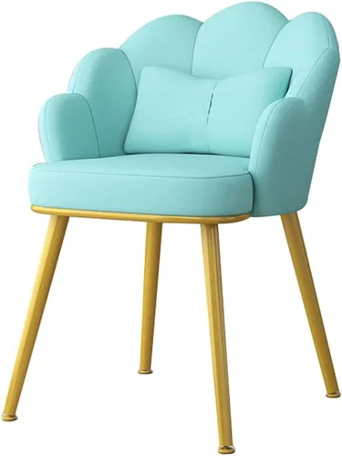 Miniatura 8 de Modern Dining Chair Modern Leather Dining Chairs,Dressing Table Chair with Metal Chair Legs Kitchen Bedroom Marriage Room Balcony Sofa Chair-Green