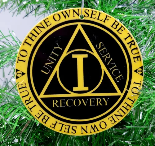 Miniatura 2 de AA Sobriety Sober - Adorno de Navidad con temática de 12 pasos (A122)