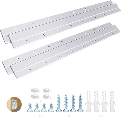 Miniatura 10 de Colgador de Cuadros con Riel Francés, Colgador Z de Aluminio Sistema de Montaje en Pared Entrelazado Kit de Herrajes Clips Z para Colgar Cuadros