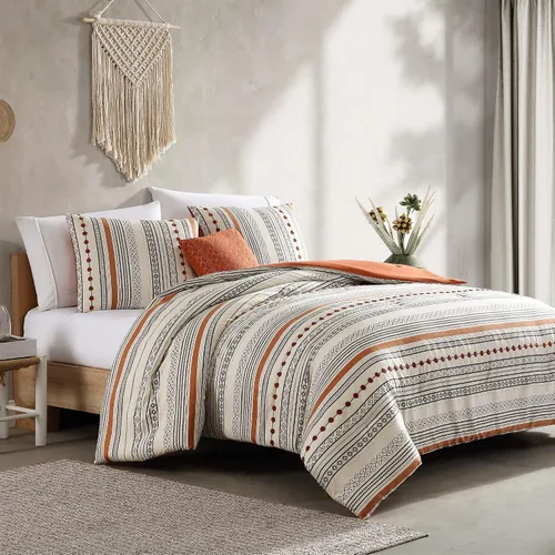 Miniatura 2 de Modern Threads - Juego de edredón de 4 piezas de la colección Layne - Juego de cama elegante reversible - Incluye edredón, fundas de almohada