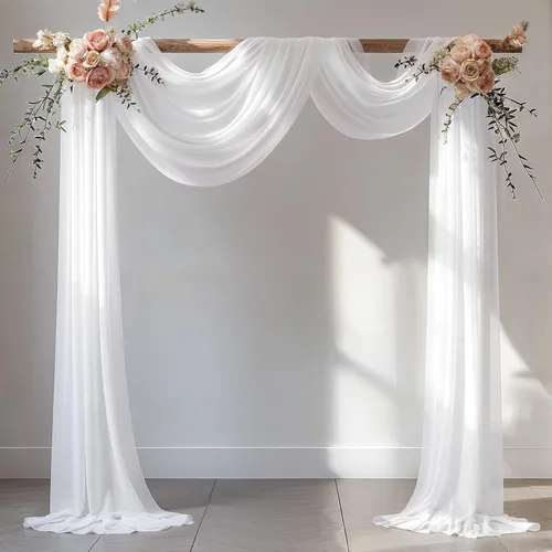 Miniatura 24 de Tela Negra para Drapeado de Arco de Boda 1 Panel 30'' x 20 Pies Cortinas Negras Tela Transparente Telón de Fondo Telas para Drapeado de Arco
