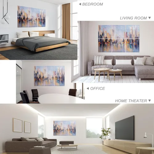 Miniatura 4 de Paquete de 6 paneles de pared acústicos artísticos decorativos, mejor tratamiento acústico que la espuma, paneles de pared de alta calidad Ciudad