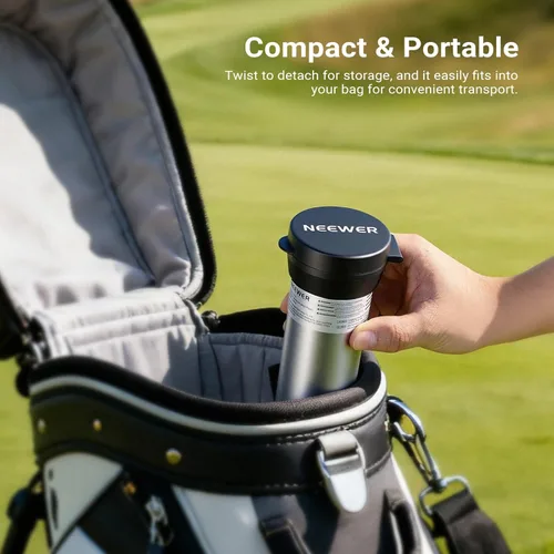 Miniatura 5 de NEEWER Tolva de tubo para pelotas de tenis y pelotas de pickleball, sección desmontable sin doblez, recogedor superior con tapón y correa