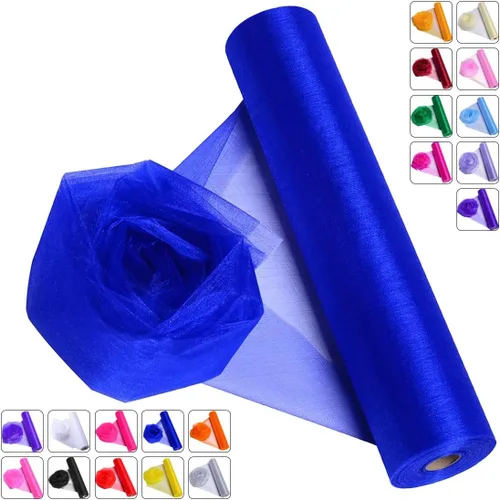 Miniatura 8 de Tela de Organza de Cristal Tul - 16" por 50 Yardas Tela Transparente para Decoración de Fiestas de Boda Despedida de Soltera Tutú Rollo de Malla
