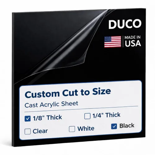 Miniatura 29 de Duco - Hoja de acrílico fundido transparente hecha en Estados Unidos, 1/8 de pulgada de grosor, 12 x 12 pulgadas, 1 paquete de láminas de plexiglás