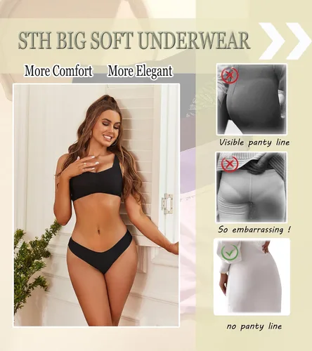 Miniatura 6 de Ropa interior atrevida para mujer, bikini de encaje que no se ve, suave, transpirable, sin costuras, sexy, hipster, conjunto de 6