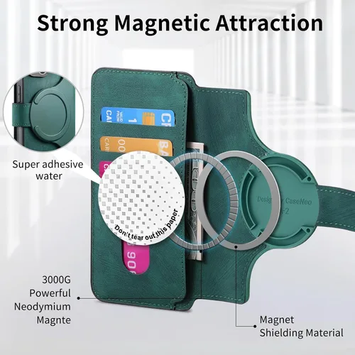 Miniatura 3 de Funda compatible con Redmi Note 12 Pro 5G, compatible con Xiaomi Redmi Note 12 Pro 5G 22101316C, soporte magnético 2 en 1, funda para teléfono, Verde