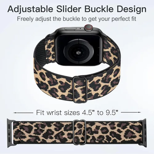 Miniatura 2 de 5 Pack de bandas elásticas de nylon compatibles con Apple Watch de 40 mm, 41 mm, 42 mm, 44 mm, 45 mm, 46 mm, 49 mm, 38 mm para mujeres y hombres