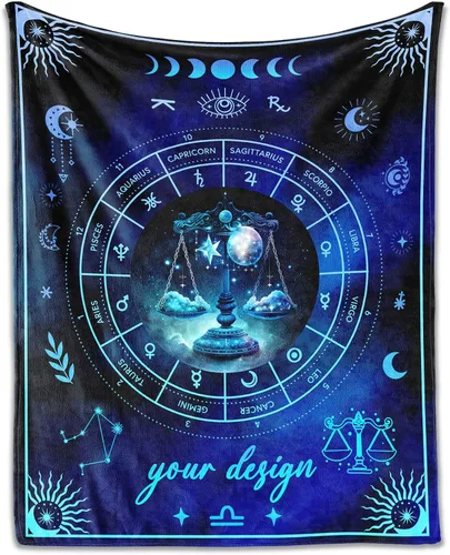 Miniatura 14 de Manta Acuario para Regalos, 40" x 30" Manta Rectangular de Franela del Zodiaco Acogedora, Regalo para Niños Niñas Adolescentes Mujeres Hombres