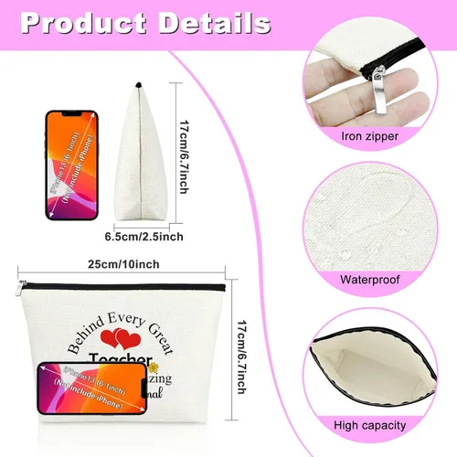 Miniatura 2 de Mxrymvu Bolsas de maquillaje de regalo para profesoras, 0142_NO4